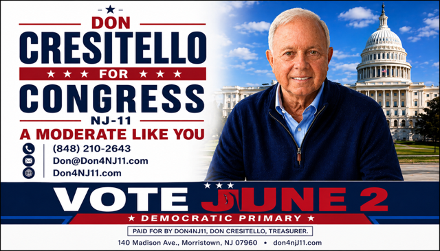 Don Cresitello for Congress campaign poster with Vote June 2 callout